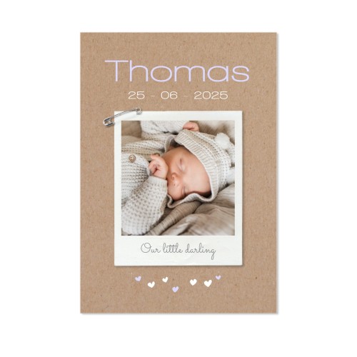 Faire-part 1 volet Portrait 10 x 14,3 cm