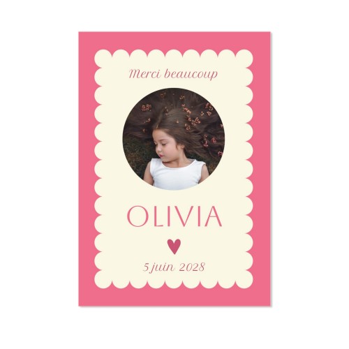 Faire-part 1 volet Portrait 10 x 14,3 cm
