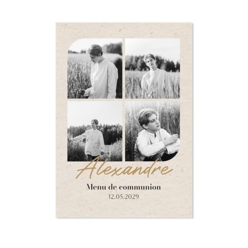 Faire-part 1 volet Portrait 10 x 14,3 cm