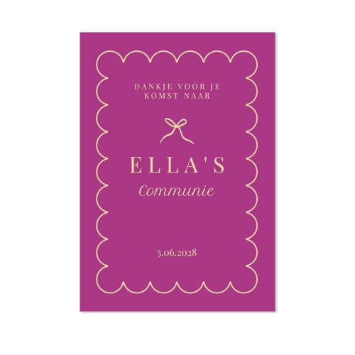 Classy Scallop Bow - Text Only