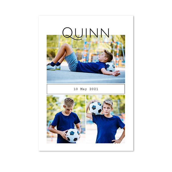 Faire-part 1 volet Portrait 10 x 14,3 cm