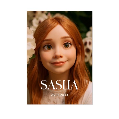 Faire-part 1 volet Portrait 10 x 14,3 cm