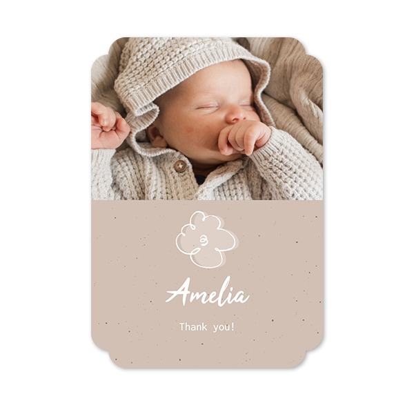 Faire-part 1 Bords nuage portrait 10 x 14,3 cm