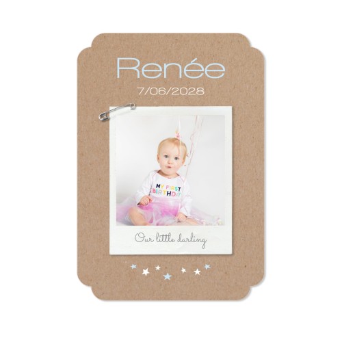 Faire-part 1 Bords nuage portrait 10 x 14,3 cm