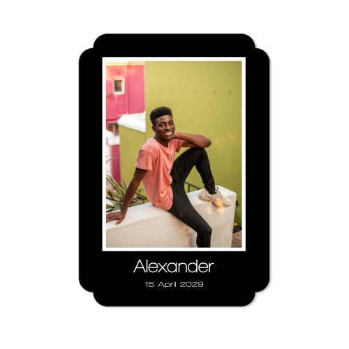 Faire-part 1 Bords nuage portrait 10 x 14,3 cm