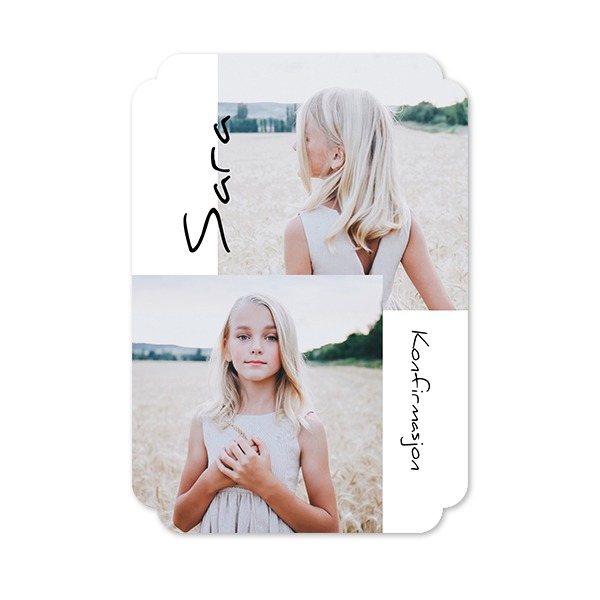 Enkle Fotokort dobbel avrunding stående 10 x 14,3 cm