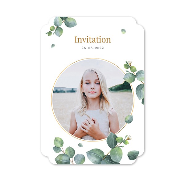 Faire-part 1 Bords nuage portrait 10 x 14,3 cm