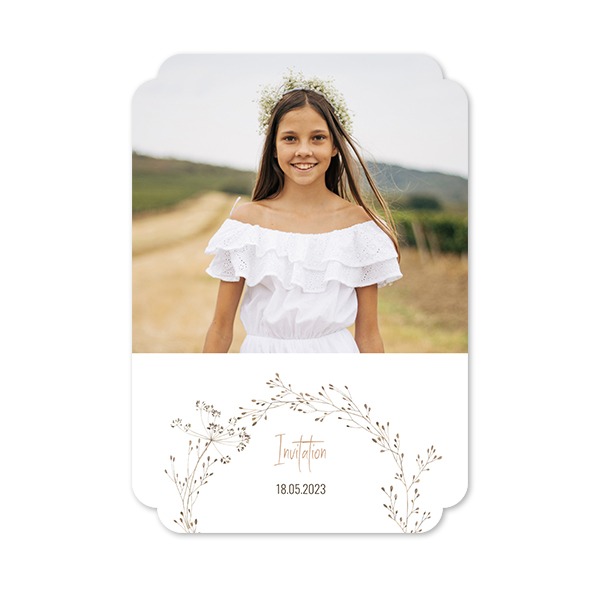 Faire-part 1 Bords nuage portrait 10 x 14,3 cm
