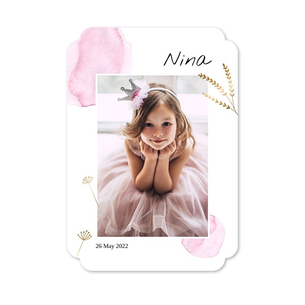 Faire-part 1 Bords nuage portrait 10 x 14,3 cm