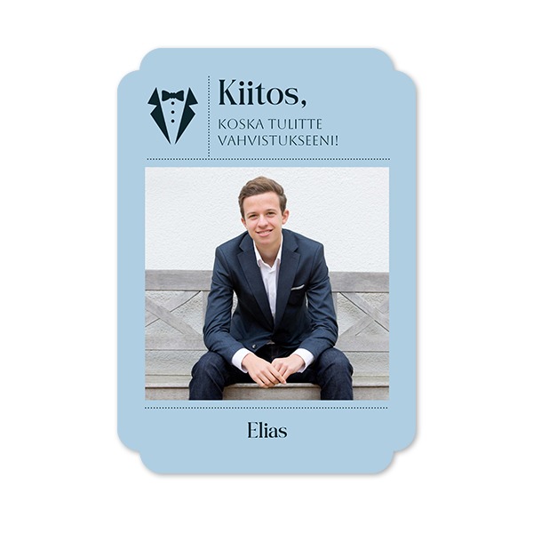 Klassinen kuvakortti pilven muotoinen pysty 10 x 14,3 cm