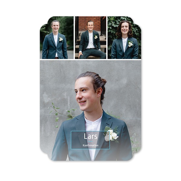 Enkle Fotokort dobbel afrunding portræt 10 x 14,3 cm