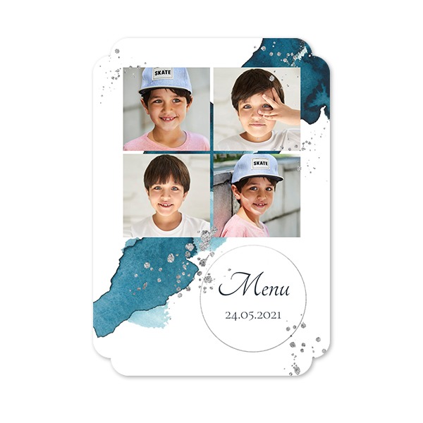 Faire-part 1 Bords nuage portrait 10 x 14,3 cm