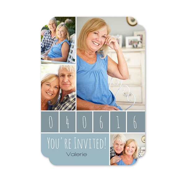 Faire-part 1 Bords nuage portrait 10 x 14,3 cm