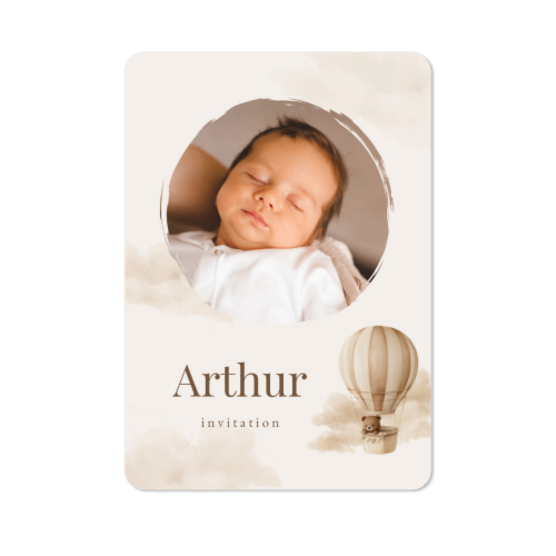 Faire-part 1 volet portrait coins arrondis 10 x 14,3 cm Faire-part 1 volet portrait coins arrondis 10 x 14,3 cm