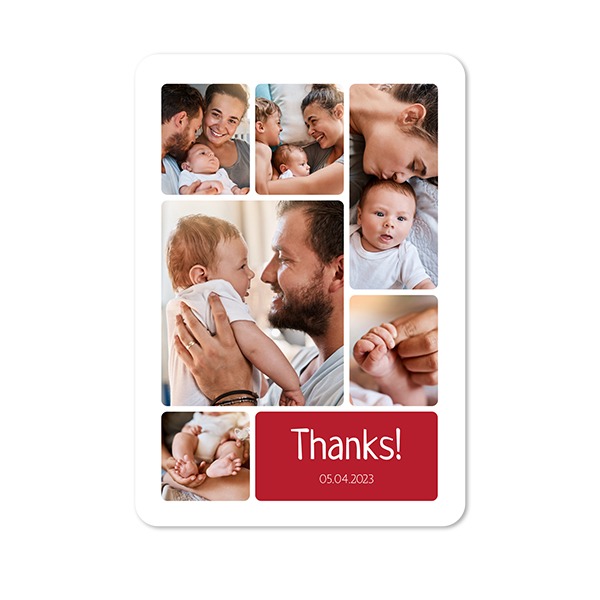 Single Card portrait rounded corners 10 x 14,3 cm