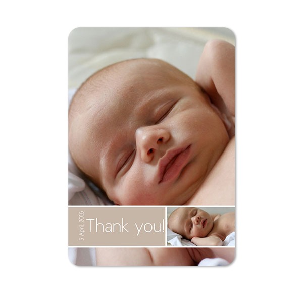 Faire-part 1 volet portrait coins arrondis 10 x 14,3 cm