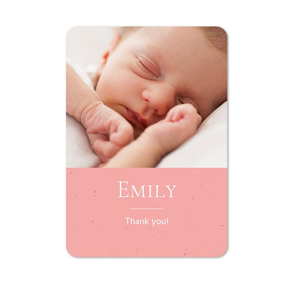 Faire-part 1 volet portrait coins arrondis 10 x 14,3 cm