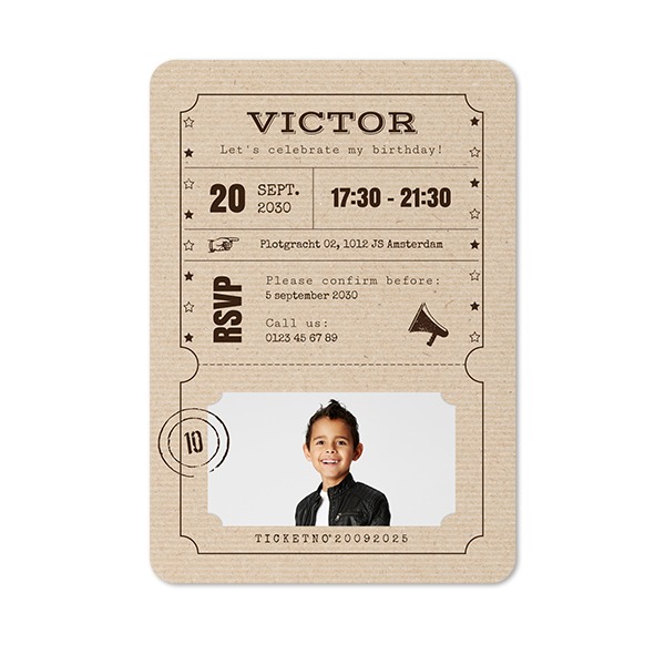 Single Card portrait rounded corners 10 x 14,3 cm