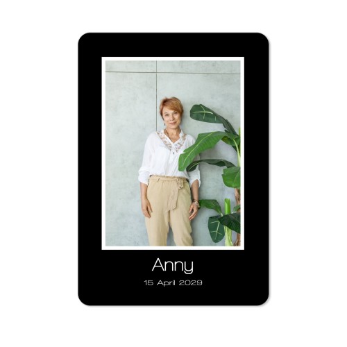 Faire-part 1 volet portrait coins arrondis 10 x 14,3 cm