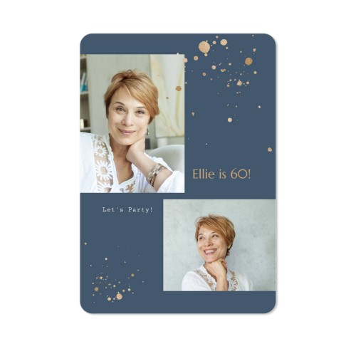 Faire-part 1 volet portrait coins arrondis 10 x 14,3 cm