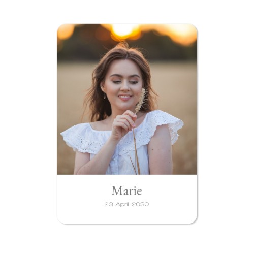 Faire-part 1 volet portrait coins arrondis 10 x 14,3 cm Faire-part 1 volet portrait coins arrondis 10 x 14,3 cm