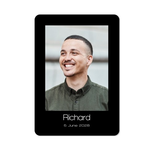 Faire-part 1 volet portrait coins arrondis 10 x 14,3 cm