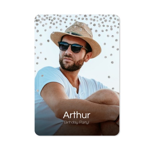 Faire-part 1 volet portrait coins arrondis 10 x 14,3 cm