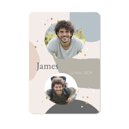 Faire-part 1 volet portrait coins arrondis 10 x 14,3 cm