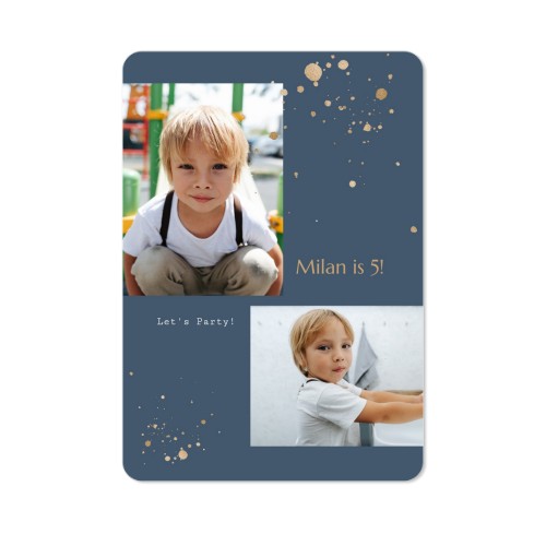 Faire-part 1 volet portrait coins arrondis 10 x 14,3 cm