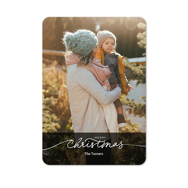 Faire-part 1 volet portrait coins arrondis 10 x 14,3 cm