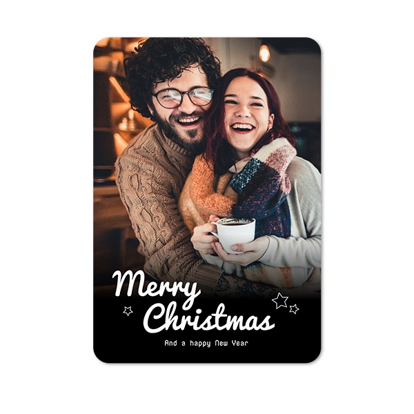 Faire-part 1 volet portrait coins arrondis 10 x 14,3 cm