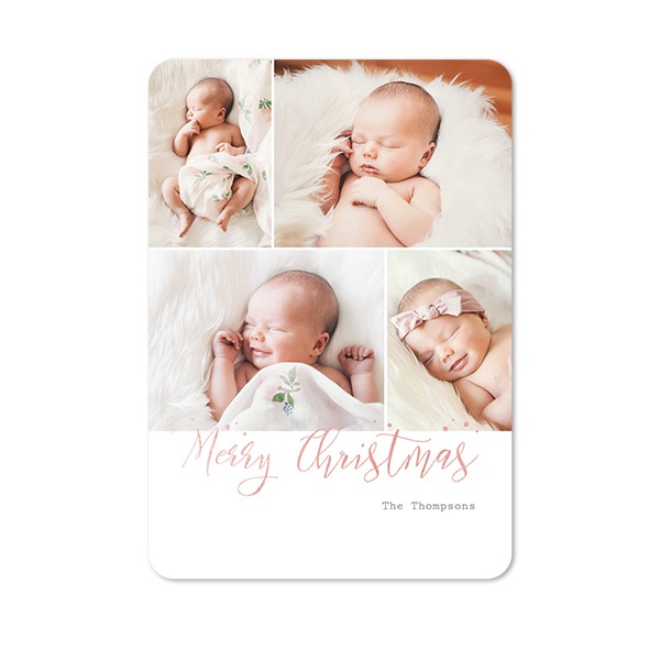 Faire-part 1 volet portrait coins arrondis 10 x 14,3 cm