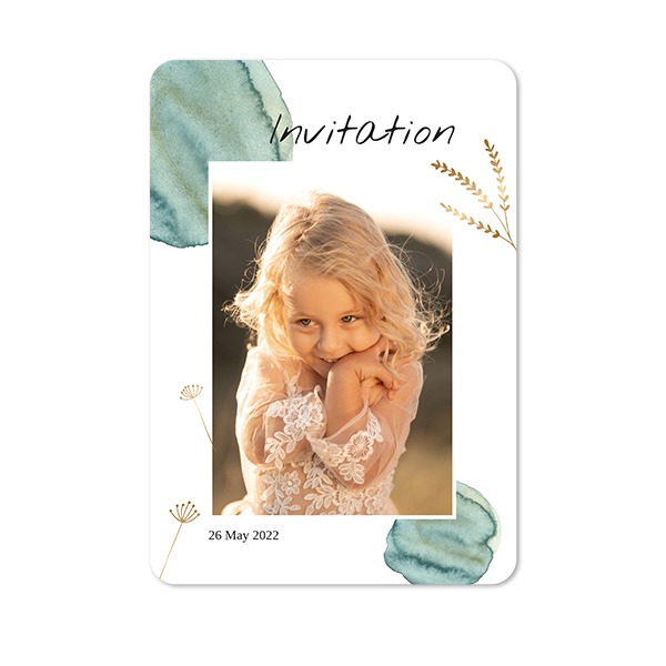 Faire-part 1 volet portrait coins arrondis 10 x 14,3 cm Faire-part 1 volet portrait coins arrondis 10 x 14,3 cm