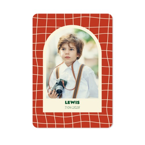 Faire-part 1 volet portrait coins arrondis 10 x 14,3 cm