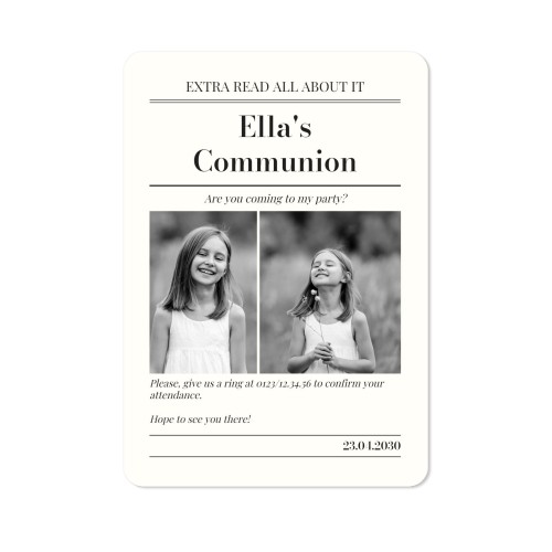 Single Card portrait rounded corners 10 x 14,3 cm