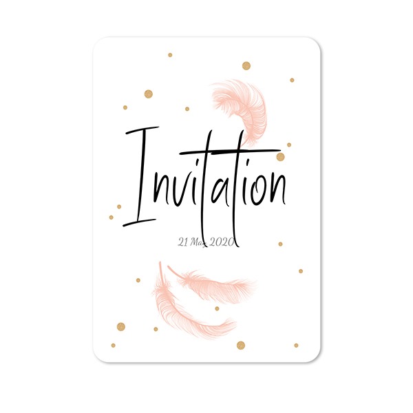 Faire-part 1 volet portrait coins arrondis 10 x 14,3 cm