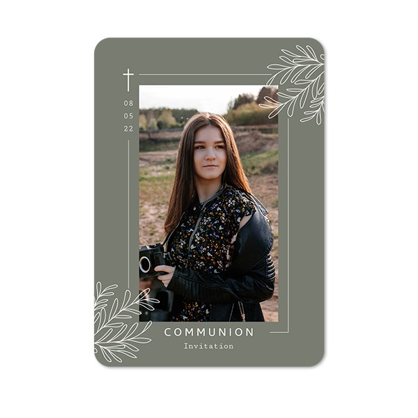 Faire-part 1 volet portrait coins arrondis 10 x 14,3 cm