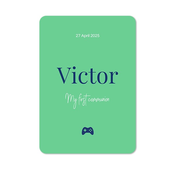 Faire-part 1 volet portrait coins arrondis 10 x 14,3 cm