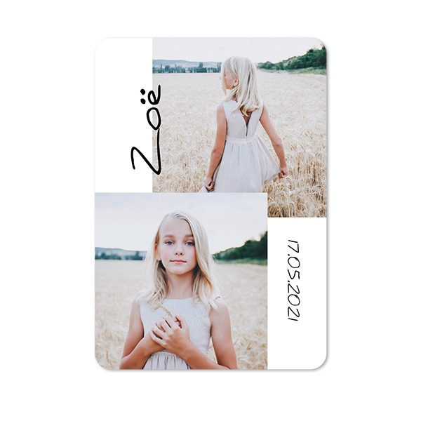 Single Card portrait rounded corners 10 x 14,3 cm