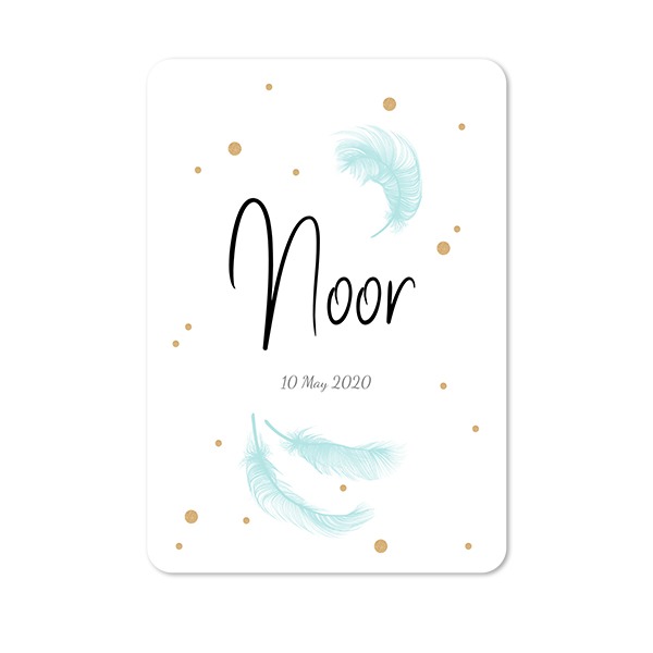 Faire-part 1 volet portrait coins arrondis 10 x 14,3 cm