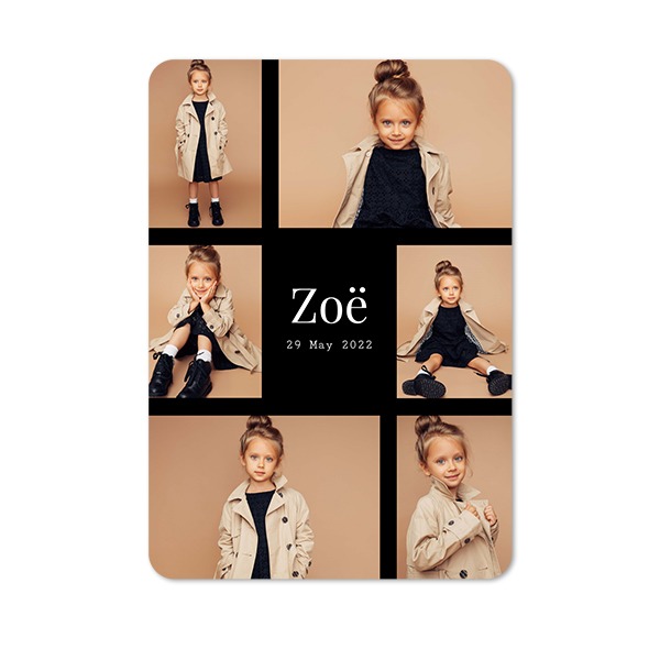 Single Card portrait rounded corners 10 x 14,3 cm