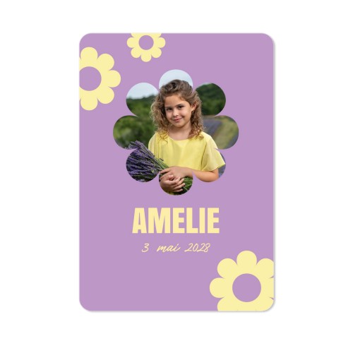 Faire-part 1 volet portrait coins arrondis 10 x 14,3 cm Faire-part 1 volet portrait coins arrondis 10 x 14,3 cm