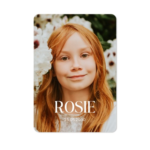 Faire-part 1 volet portrait coins arrondis 10 x 14,3 cm