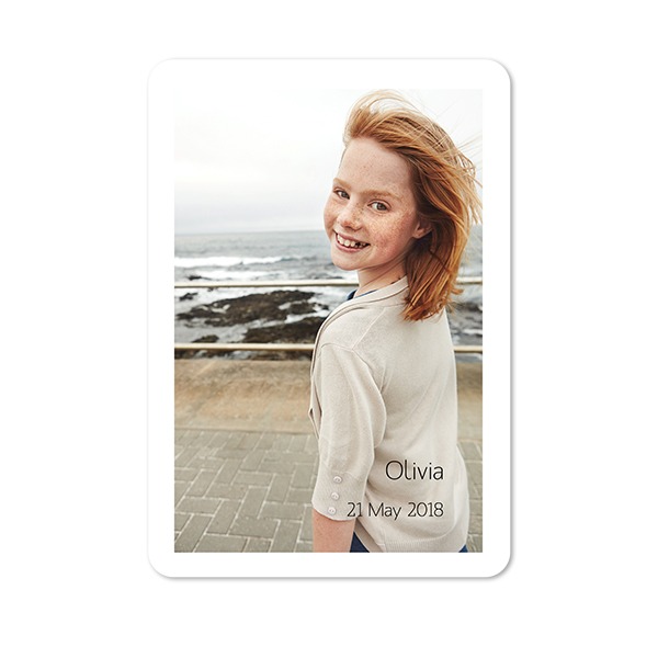 Faire-part 1 volet portrait coins arrondis 10 x 14,3 cm Faire-part 1 volet portrait coins arrondis 10 x 14,3 cm