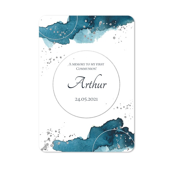 Faire-part 1 volet portrait coins arrondis 10 x 14,3 cm