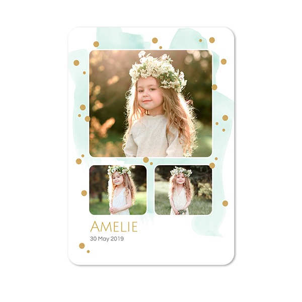 Single Card portrait rounded corners 10 x 14,3 cm