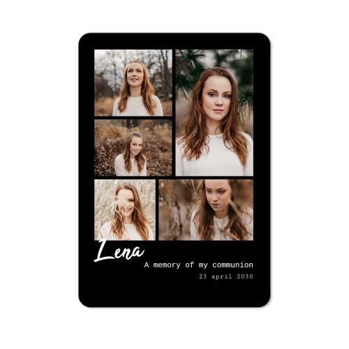 Faire-part 1 volet portrait coins arrondis 10 x 14,3 cm