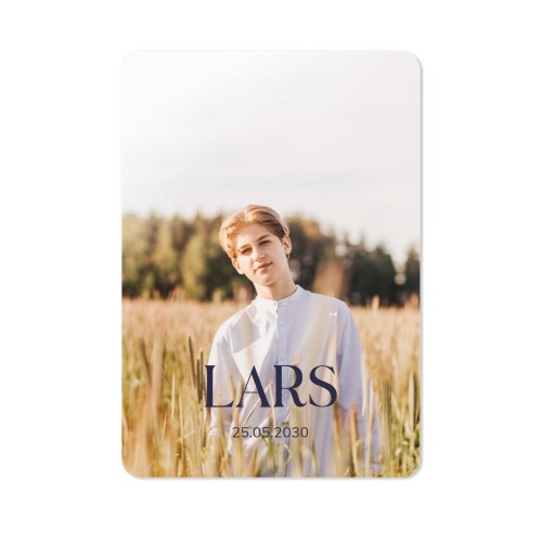 Faire-part 1 volet portrait coins arrondis 10 x 14,3 cm