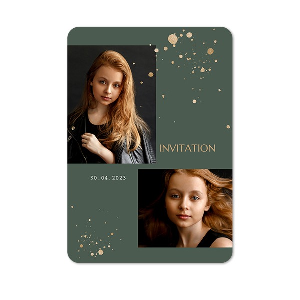 Faire-part 1 volet portrait coins arrondis 10 x 14,3 cm Faire-part 1 volet portrait coins arrondis 10 x 14,3 cm