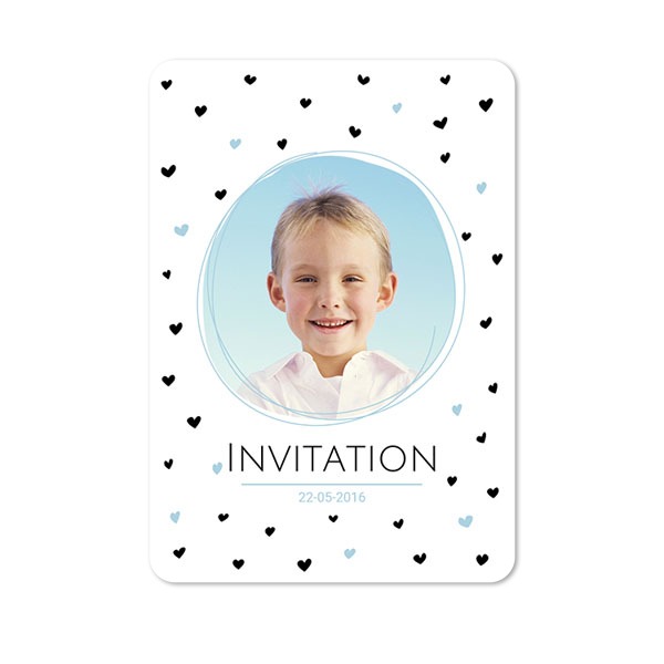 Faire-part 1 volet portrait coins arrondis 10 x 14,3 cm